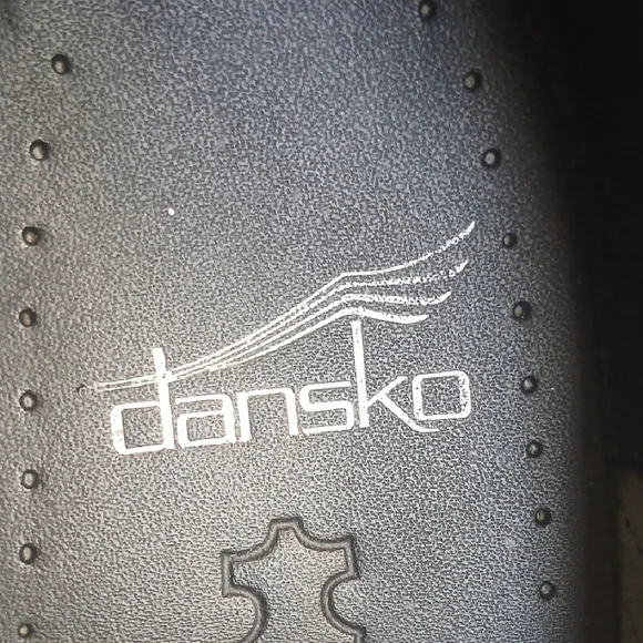 Dansko Closed-Back Clog In Black With Metallic Floral Design Womens 7 - Picture 2 of 7